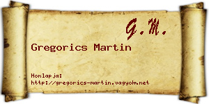 Gregorics Martin névjegykártya